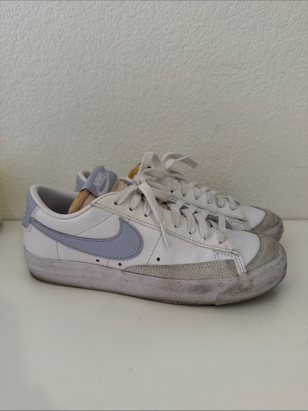 Nike Blazers with Light Blue Swoosh